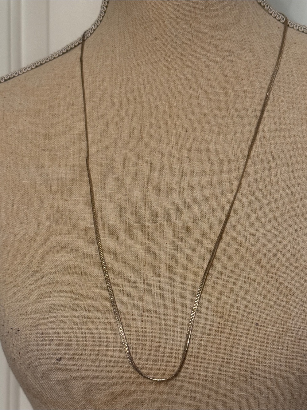 ITALY NECKLACE LONG CHAIN STERLING SILVER 925 HERRINGBONE 29.5” 6.8g